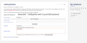 CouchDB settings in NoteSelf.